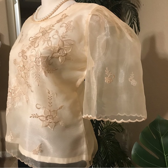 Ladies’ Pina Organza Embroidered Kimona Blouse - Picture 5 of 10